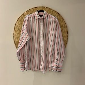 Men’s Etro’s Multi-Striped Cufflink Dress Shirt